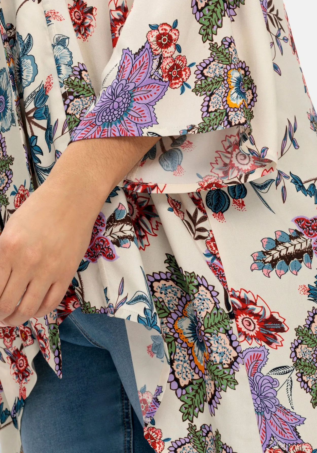 Blusenjacke im Kimono-Stil, mit Blumendruck<sheego by Joe Browns Sale