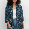 Blusenjacke mit Blätterdruck, in Zipfelform<sheego Online