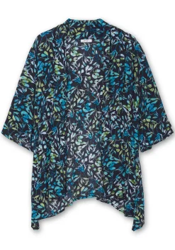 Blusenjacke mit Blätterdruck, in Zipfelform<sheego Online