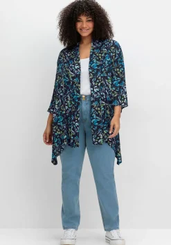 Blusenjacke mit Blätterdruck, in Zipfelform<sheego Online