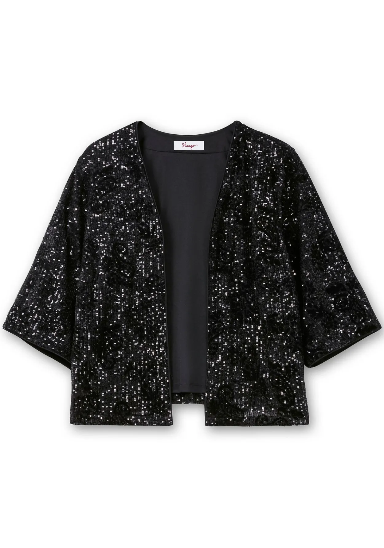 Blusenjacke mit Pailletten und 3/4-Ärmeln<sheego Sale