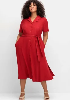 Blusenkleid mit Reverskragen und Bindegürtel<sheego by Joe Browns Hot