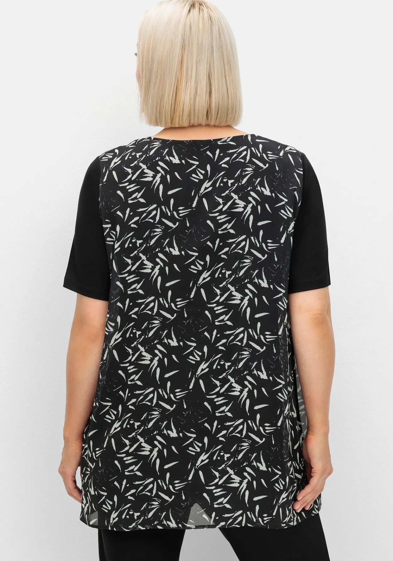 Blusenshirt aus Jersey und Chiffon, in Lagenoptik<sheego Fashion