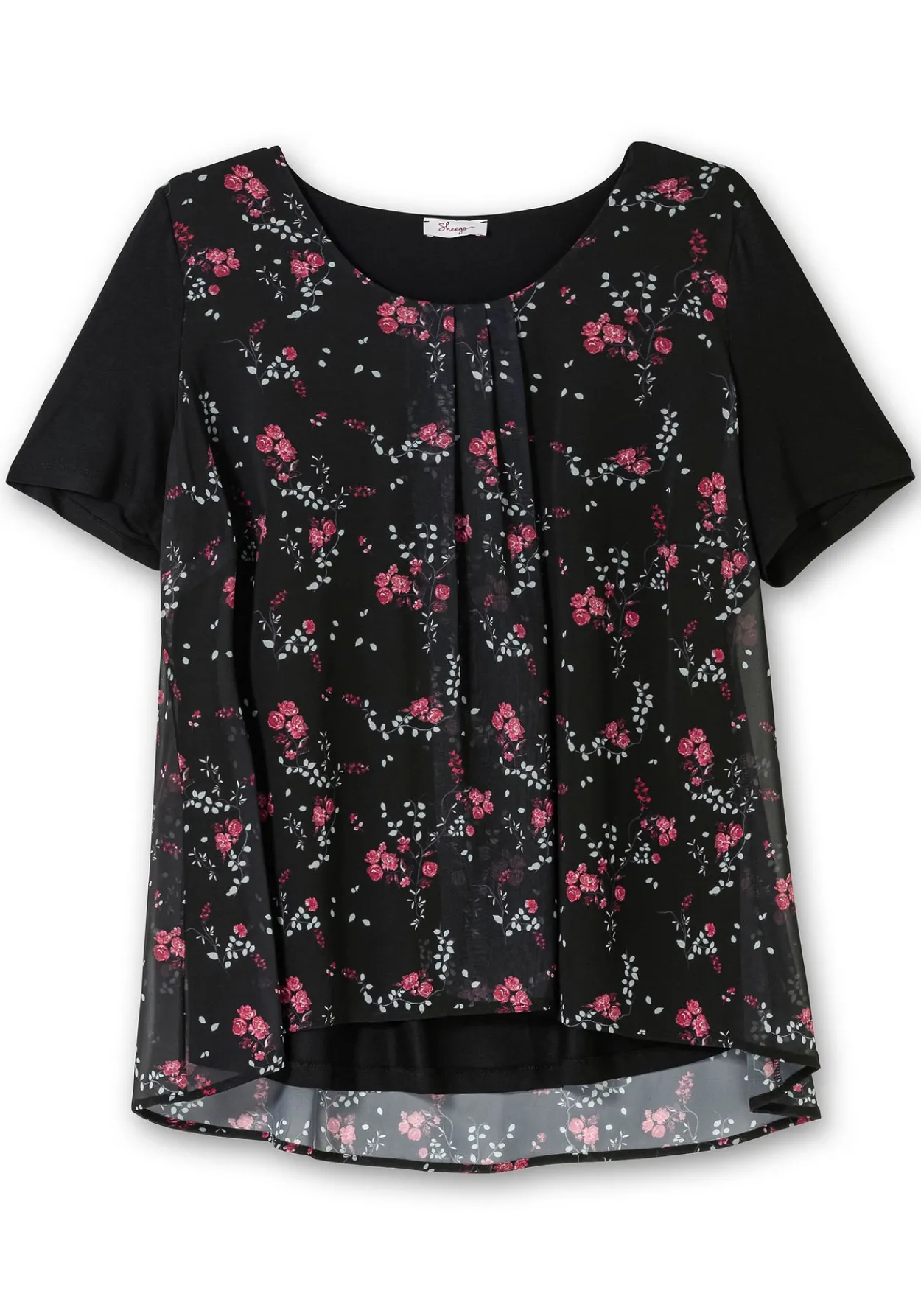 Blusenshirt aus Jersey und Chiffon, in Lagenoptik<sheego Best