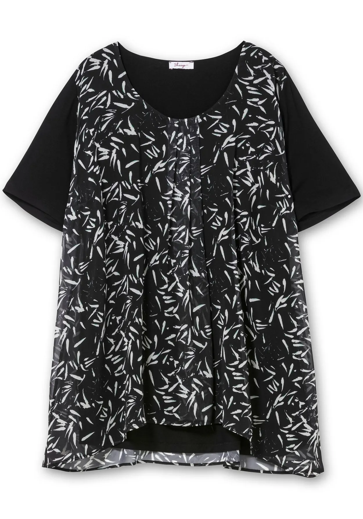 Blusenshirt aus Jersey und Chiffon, in Lagenoptik<sheego Fashion