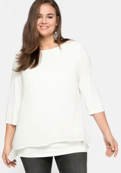 Blusenshirt in leichter A-Linie mit Zipfelsaum<sheego Sale