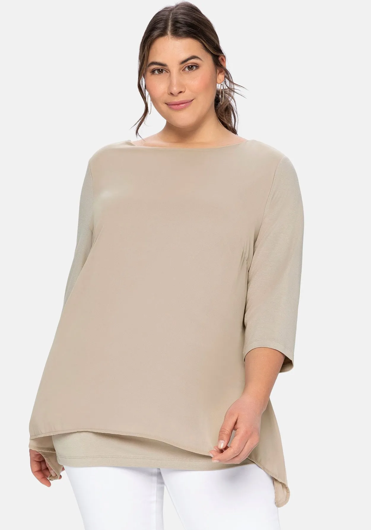 Blusenshirt in leichter A-Linie mit Zipfelsaum<sheego Clearance