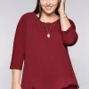 Blusenshirt in leichter A-Linie mit Zipfelsaum<sheego Fashion
