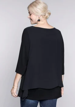 Blusenshirt in leichter A-Linie mit Zipfelsaum<sheego Fashion