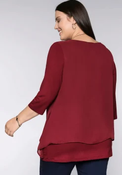 Blusenshirt in leichter A-Linie mit Zipfelsaum<sheego Fashion