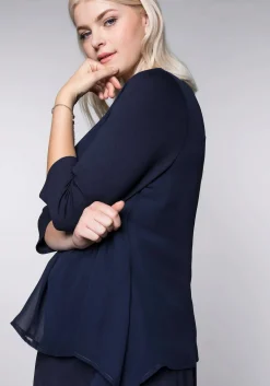 Blusenshirt in leichter A-Linie mit Zipfelsaum<sheego Discount