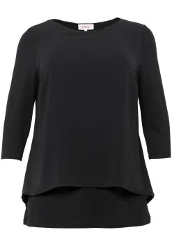 Blusenshirt in leichter A-Linie mit Zipfelsaum<sheego Fashion