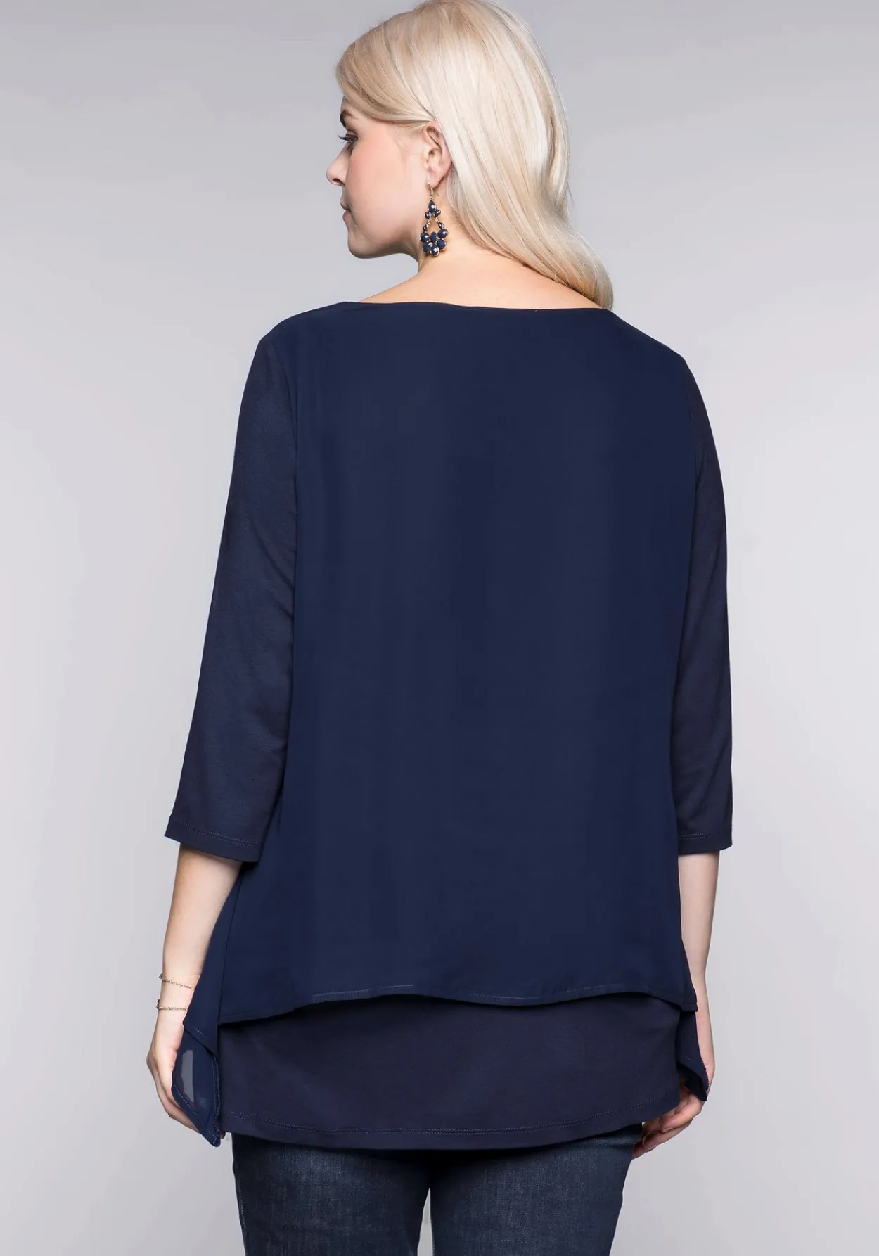 Blusenshirt in leichter A-Linie mit Zipfelsaum<sheego Discount