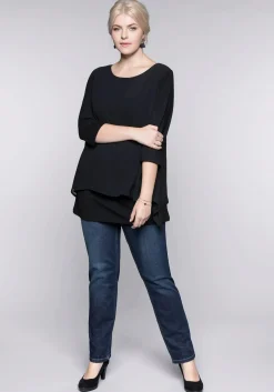 Blusenshirt in leichter A-Linie mit Zipfelsaum<sheego Fashion