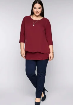 Blusenshirt in leichter A-Linie mit Zipfelsaum<sheego Fashion