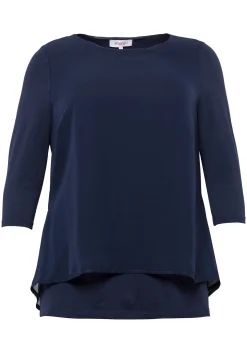 Blusenshirt in leichter A-Linie mit Zipfelsaum<sheego Discount