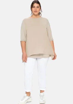 Blusenshirt in leichter A-Linie mit Zipfelsaum<sheego Clearance
