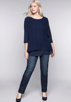 Blusenshirt in leichter A-Linie mit Zipfelsaum<sheego Discount