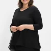 Blusenshirt mit Chiffon, doppellagig<sheego Online