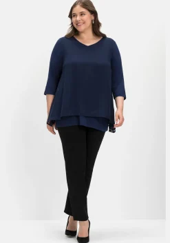 Blusenshirt mit Chiffon, doppellagig<sheego Sale
