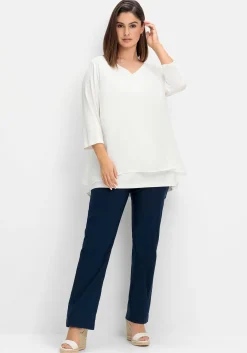 Blusenshirt mit Chiffon, doppellagig<sheego Best