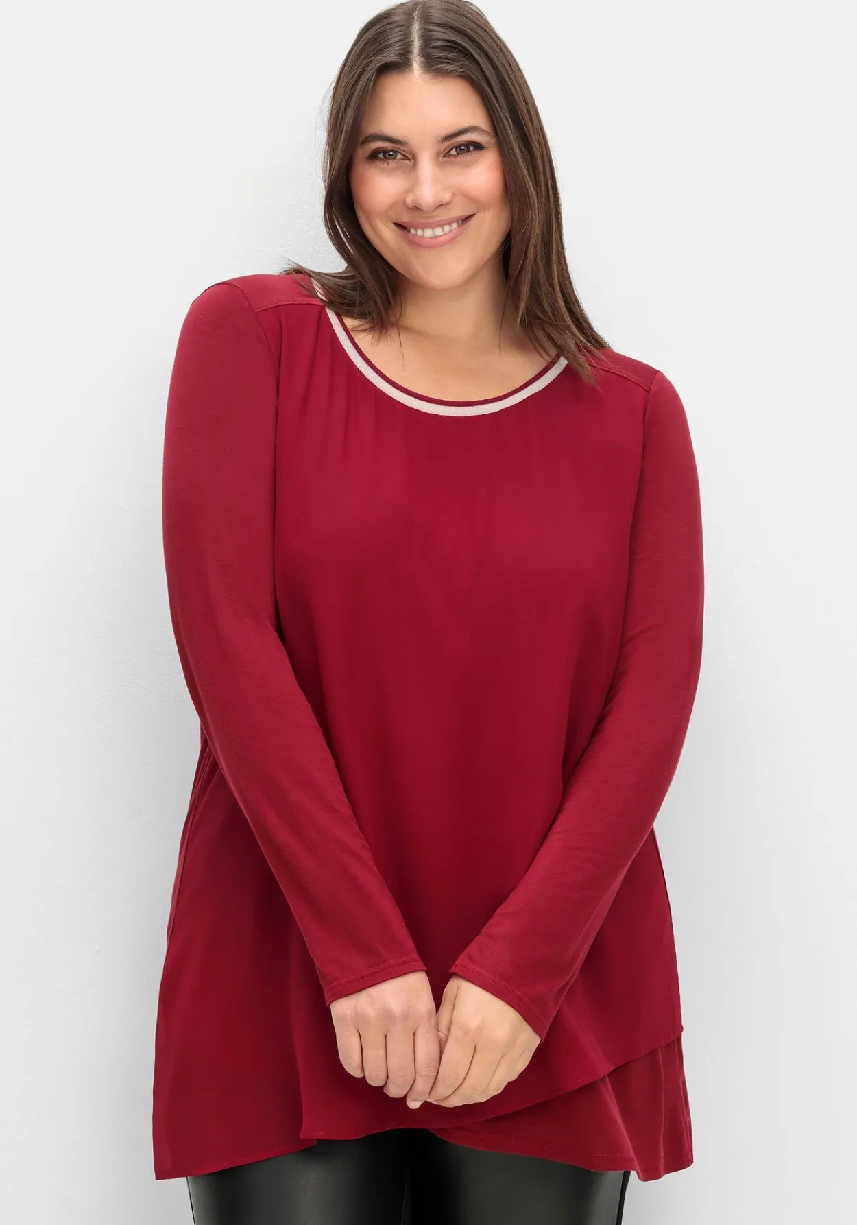 Blusenshirt mit doppellagigem Vorderteil<sheego Outlet