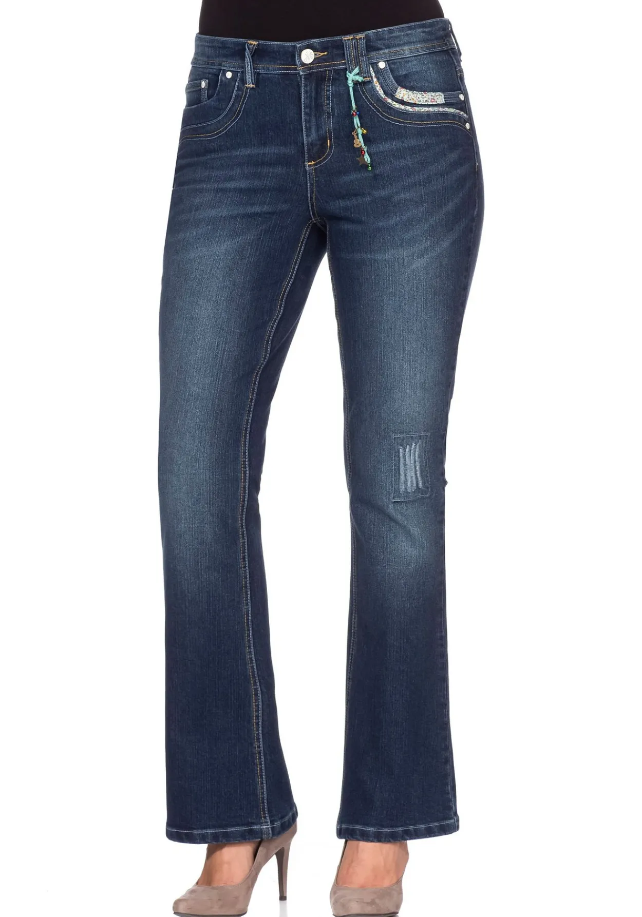 Bootcut Stretch-Jeans im Used-Look<sheego by Joe Browns Outlet
