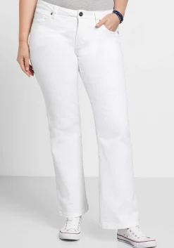 Bootcut-Jeans in 5-Pocket-Form, mit Used-Effekten<sheego New