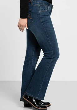 Bootcut-Jeans in 5-Pocket-Form, mit Used-Effekten<sheego Discount