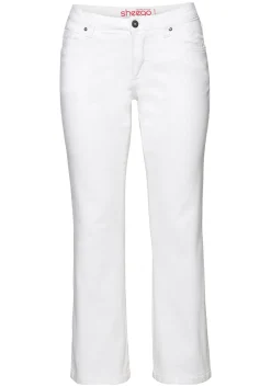Bootcut-Jeans in 5-Pocket-Form, mit Used-Effekten<sheego New