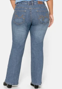 Bootcut-Jeans in 5-Pocket-Form, mit Used-Effekten<sheego Online