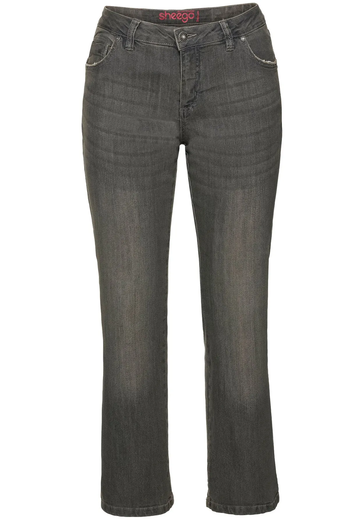 Bootcut-Jeans in 5-Pocket-Form, mit Used-Effekten<sheego Discount