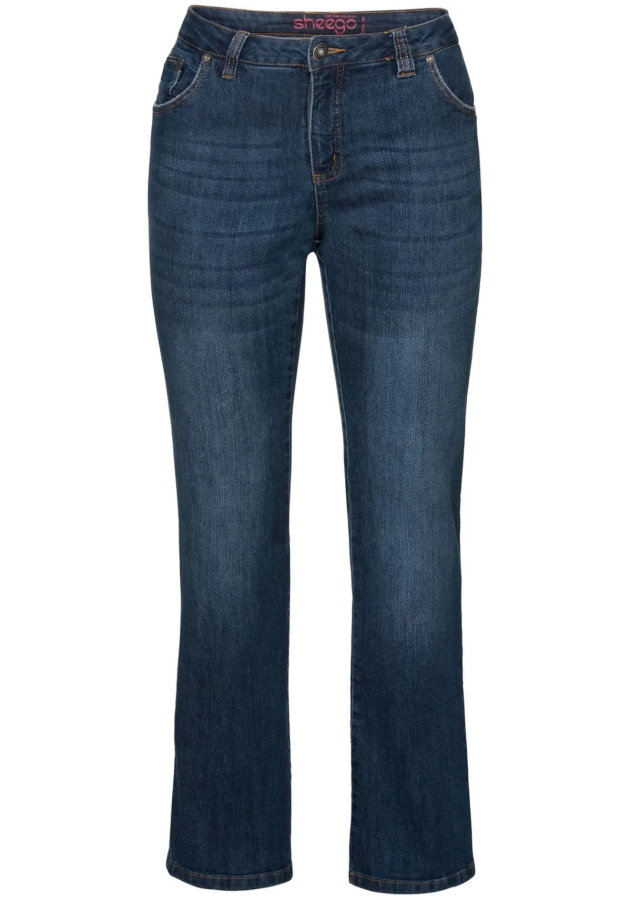 Bootcut-Jeans in 5-Pocket-Form, mit Used-Effekten<sheego Discount