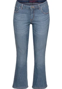 Bootcut-Jeans in 5-Pocket-Form, mit Used-Effekten<sheego Online