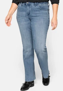 Bootcut-Jeans in 5-Pocket-Form, mit Used-Effekten<sheego Best