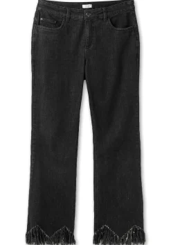 Bootcut-Jeans mit Fransensaum in Zickzack-Form<sheego Sale