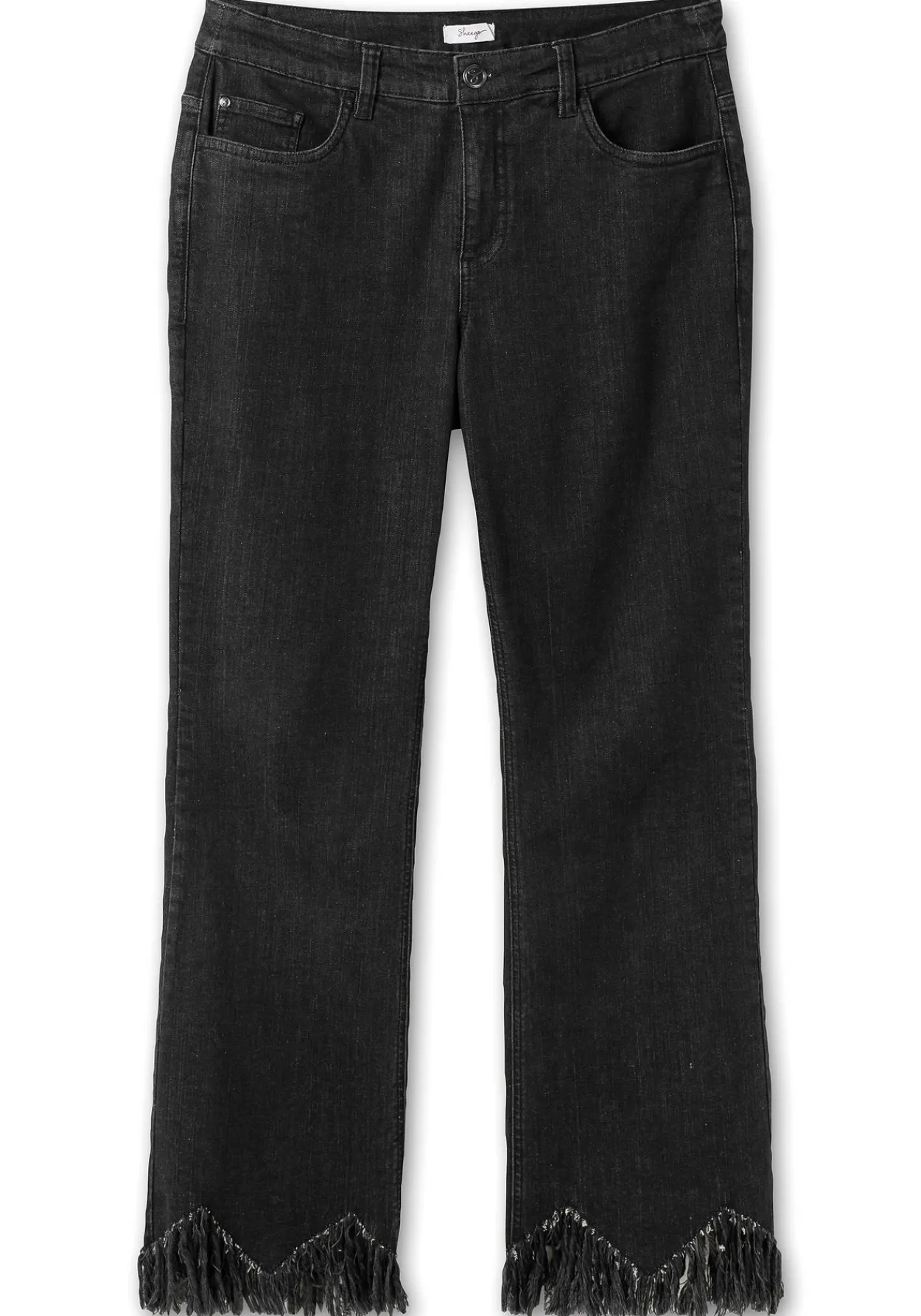 Bootcut-Jeans mit Fransensaum in Zickzack-Form<sheego Sale