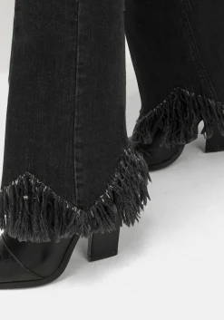 Bootcut-Jeans mit Fransensaum in Zickzack-Form<sheego Sale