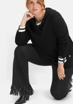 Bootcut-Jeans mit Fransensaum in Zickzack-Form<sheego Sale