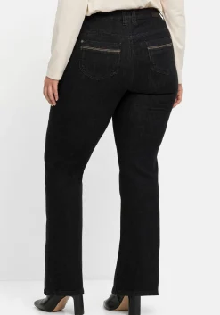 Bootcut-Jeans mit Kontrast-Stickerei, extralang<sheego Fashion