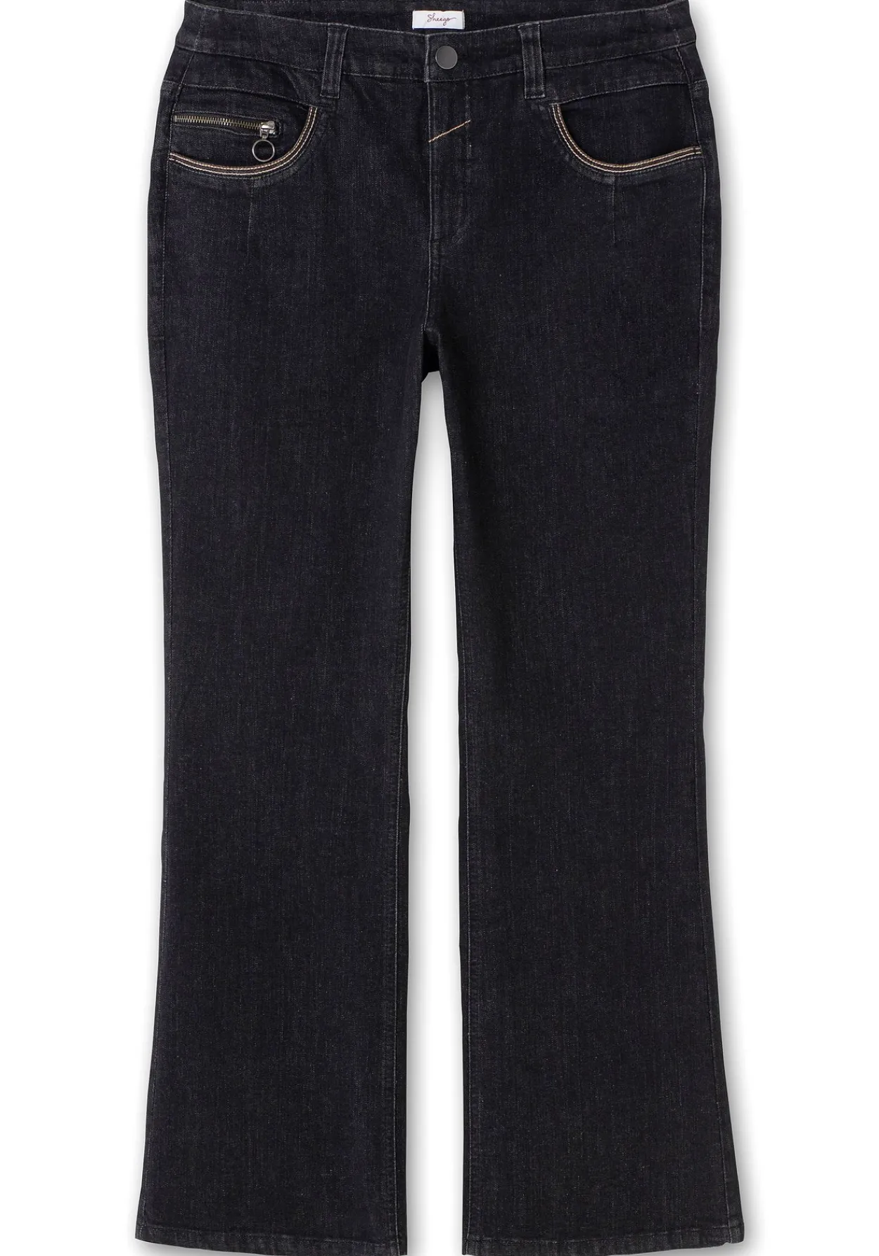 Bootcut-Jeans mit Kontrast-Stickerei, extralang<sheego Fashion