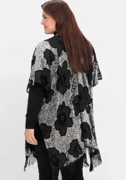 Cape im Kimonostil mit Samt- und Ausbrennerdetails<sheego by Joe Browns Hot