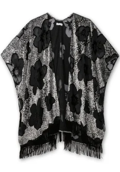 Cape im Kimonostil mit Samt- und Ausbrennerdetails<sheego by Joe Browns Hot