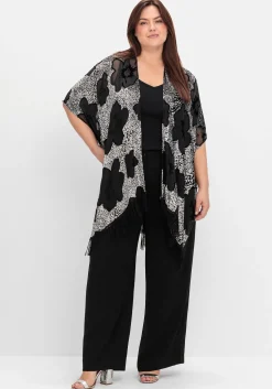Cape im Kimonostil mit Samt- und Ausbrennerdetails<sheego by Joe Browns Hot