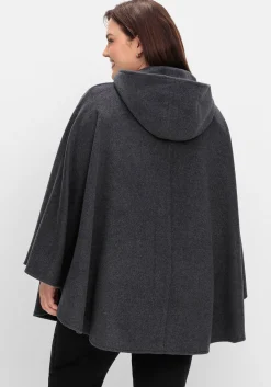 Cape mit Kapuze und 1-Knopf-Verschluss<sheego Clearance