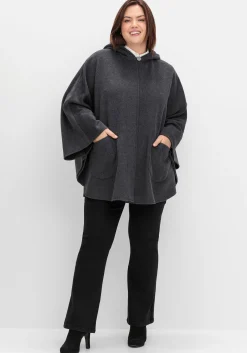 Cape mit Kapuze und 1-Knopf-Verschluss<sheego Clearance