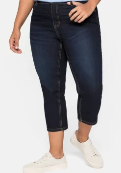 Caprijeans mit Kontrastnähten und Catfaces<sheego Best