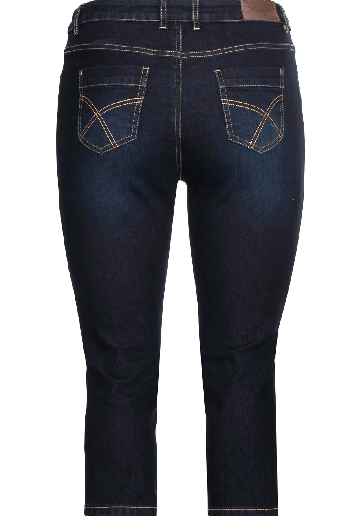 Caprijeans mit Kontrastnähten und Catfaces<sheego Best