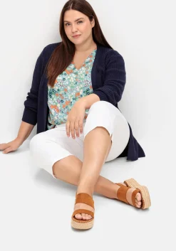 Caprijeans mit Teilgummibund und Glitzersteinen<sheego New