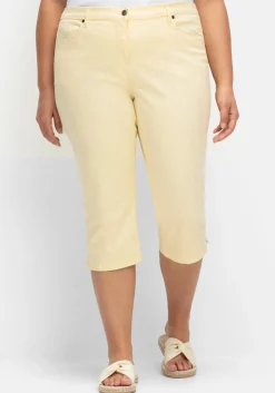 Caprijeans mit Teilgummibund und Glitzersteinen<sheego Online